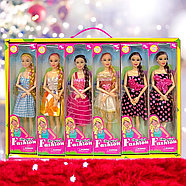 H214K1 Кукла длинная коса (руки сгибаются) 6 видов 12 шт. в уп., цена за 1шт 32*8 см, фото 2