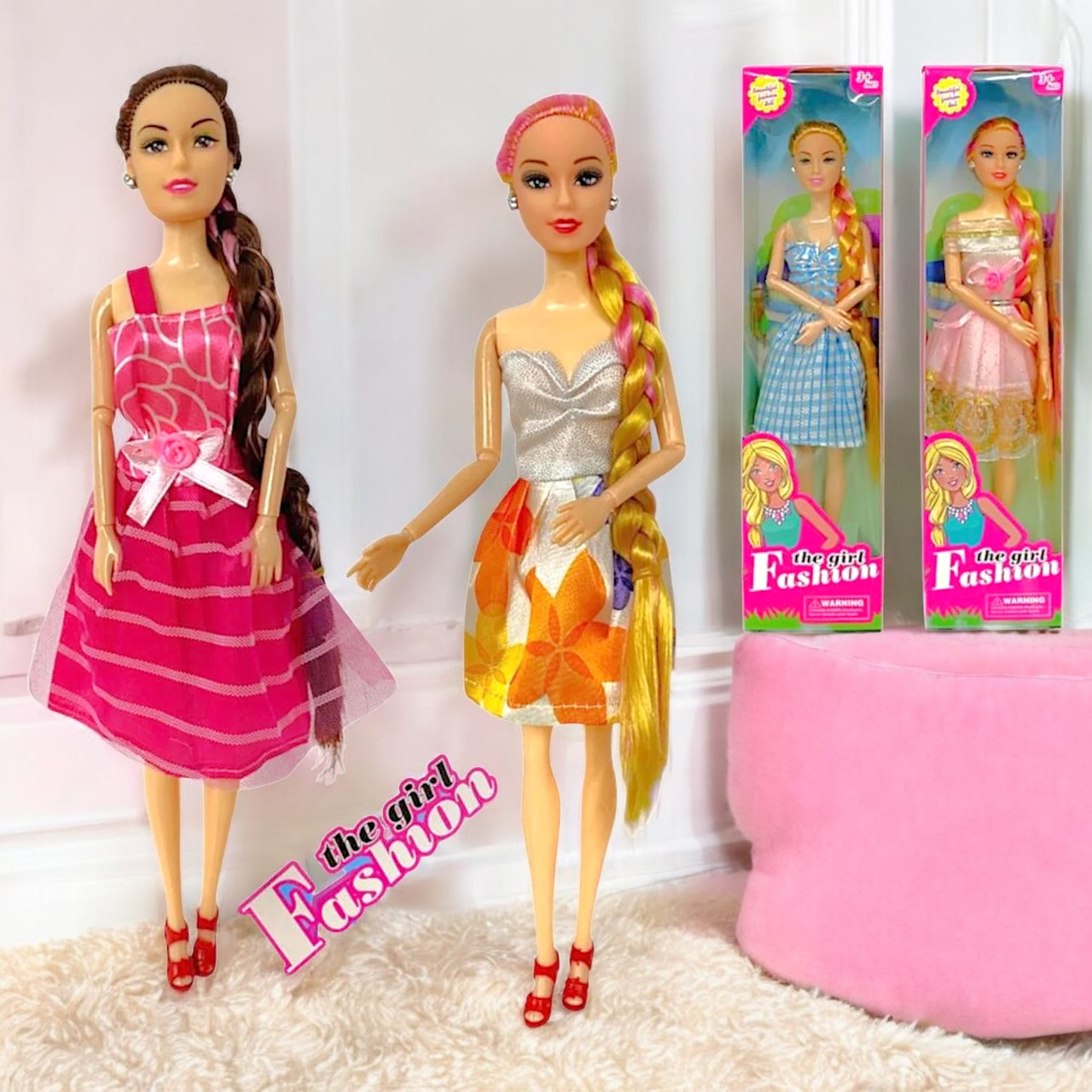 H214K1 Кукла длинная коса (руки сгибаются) 6 видов 12 шт. в уп., цена за 1шт 32*8 см, фото 1