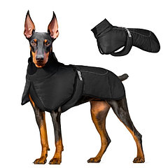 Попона для больших собак, мембранная ткань,  размер XL (ДС 35, ОШ 38, ОГ 56-66 см), чёрная   1057221 ...