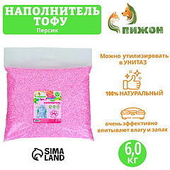 Наполнитель тофу, "Пижон" персик   6 кг  впитываемость  до 15 л