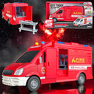 Js126E Пожарная машина 911 2 функции Fire Rescue 31*17см, фото 4