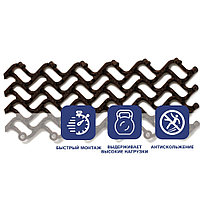 Грязезащитное модульное покрытие Волна 14 мм 300х100 мм, коричневый