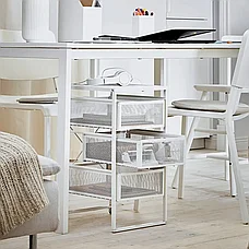 Тумба с ящиками ЛЕННАРТ белый ИКЕА, IKEA, фото 5