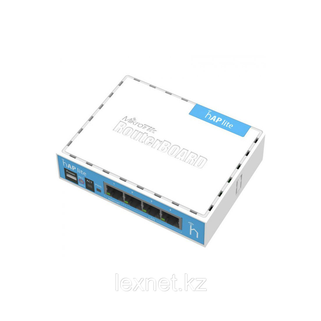Беспроводной маршрутизатор, MikroTik, RB941-2nD, hAP lite, 4xLAN, 802.11b/g/n, N300, 2.4 GHz, RouterOS, desktop case, -20°C to 60°