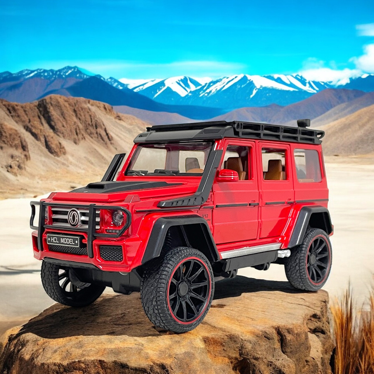 HCL901A Геленваген металлический (красный)  капот, двери открываются  22*9см, фото 1