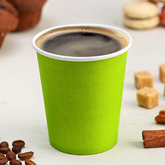 Стакан бумажный одноразовый, 250 мл, d=8 см, цвет зелёный