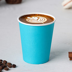 Стакан бумажный одноразовый «Классик», 250 мл, d=8 см, бирюзовый