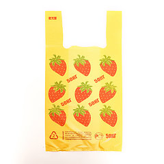 Пакет "Фрукты ", полиэтиленовый, майка, 28 х 50 см, 17 мкм