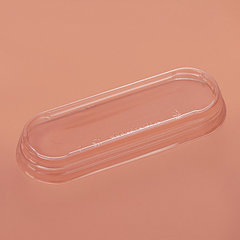 Крышка пластиковая одноразовая для креманки овальной «Лимончелло», 12,5×4,5×1,5 см, прозрачная