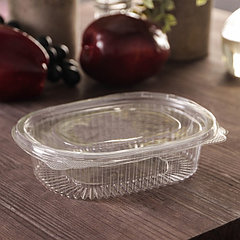 Контейнер пластиковый одноразовый с неразъёмной крышкой ПР-РКС-350, 350 мл, 15,9×13×4 см, прозрачный ...