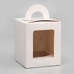 Коробка для 1 капкейка, белая, 9.2×9.2×11.1 см