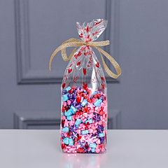 Пакет фасовочный БОПП, с донной складкой, "Сердца красные" 9*19 см набор 50 шт