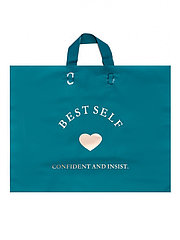 Пакет с петлевой ручкой синий 44 х 35 х 8 см  80 мкм