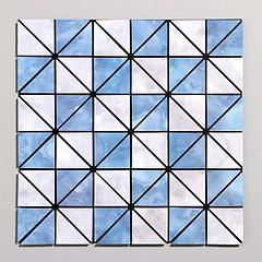 Панель самоклеящаяся 30*30см мягкая, треугольники синие