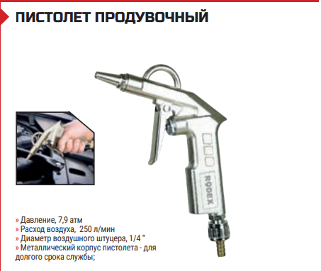 ПИСТОЛЕТ ПРОДУВОЧНЫЙ  Длина носика 30 мм