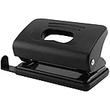Дырокол OfficeSpace 10л., пластиковый, черный, с линейкой, фото 3