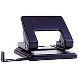 Дырокол OfficeSpace 20л., металлический, черный, с линейкой, фото 2