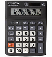 Калькулятор настольный STAFF PLUS STF-222, КОМПАКТНЫЙ (138x103 мм), 12 разрядов, двойное питание