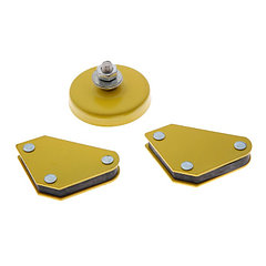 Набор магнитных угольников для сварки ТУНДРА, 45,90,135°, 4 кг, 2 шт. + клемма, 200 А, 7 кг