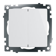 Выключатель электрический 2-клавишный (механизм), STEKKER серия Катрин, GLS10-7104-01, белый 1022442 ...