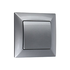 Выключатель Luazon Lighting "Антей", 10 А, 1 клавиша, скрытый, серебристый