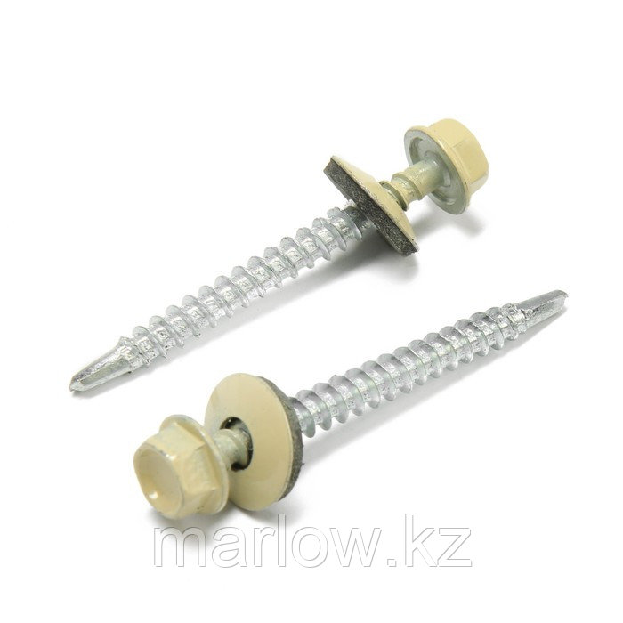 Саморезы кровельные 4,8х50 мм, RAL1014 цвет бежевый, 150 шт.