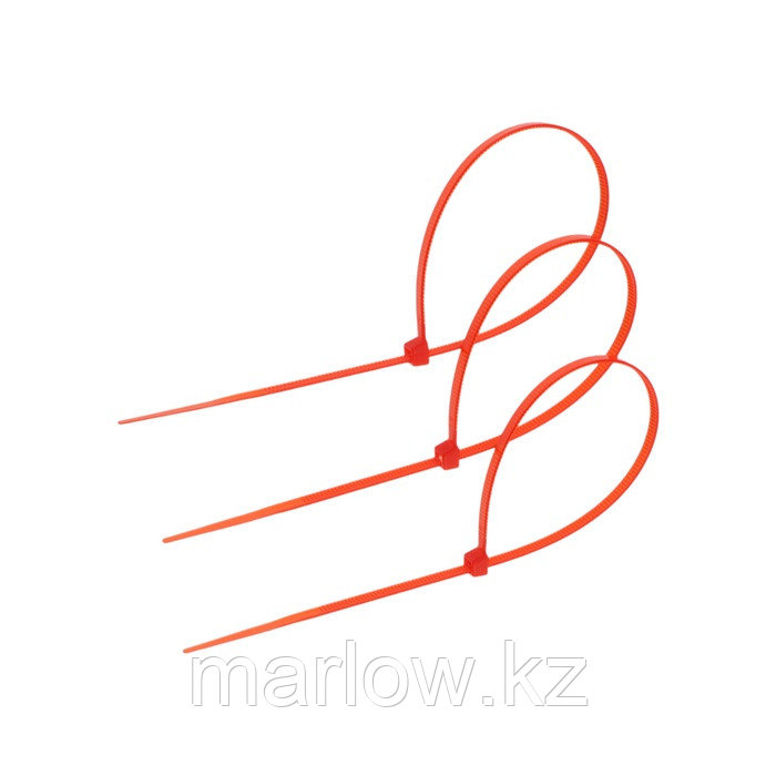 Хомут нейлоновый для стяжки, ТУНДРА, 3,6х250 мм, красный, 25 шт