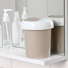 Контейнер для мусора настольный Palm, 1 л, d=13 см, h=15.5 см, цвет бежевый