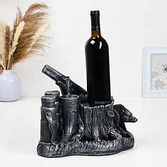 Подставка под бутылку "Охота" 33х23х26см, серебро