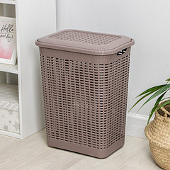 Корзина бельевая, 50 л, 42×31×56 см, с крышкой, МИКС