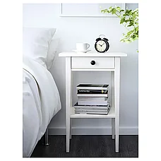 Тумба прикроватная ХЕМНЭС, белая морилка, 46x35 см ИКЕА, IKEA, фото 4