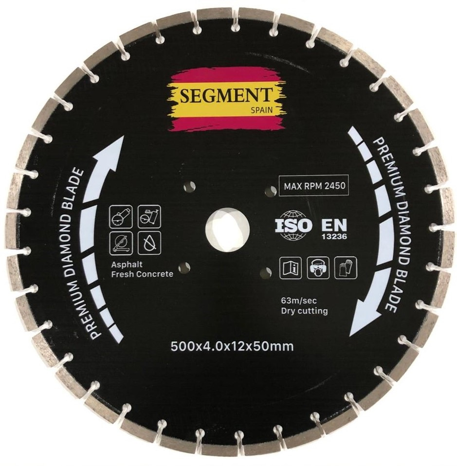 Алмазный диск Segment LWACA 500х12х4.0х50 мм сегментный (Асфальт, Бетон, Брусчатка, Камень)