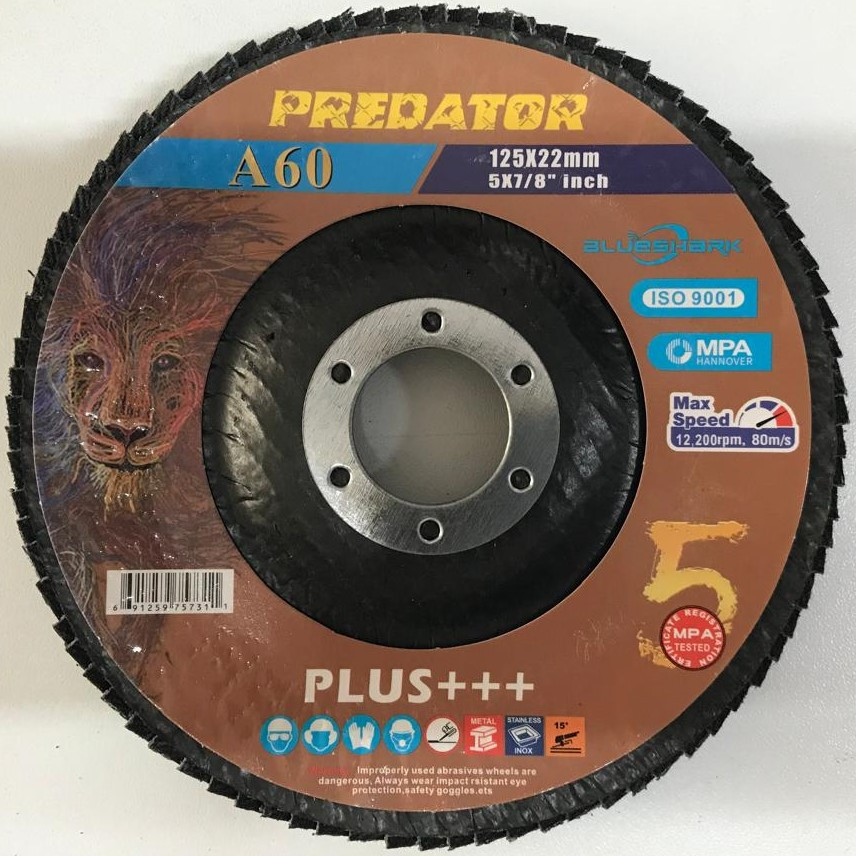 Круг лепестковый торцевой по металлу и INOX 125мм Р60 КЛТ, BlueShark