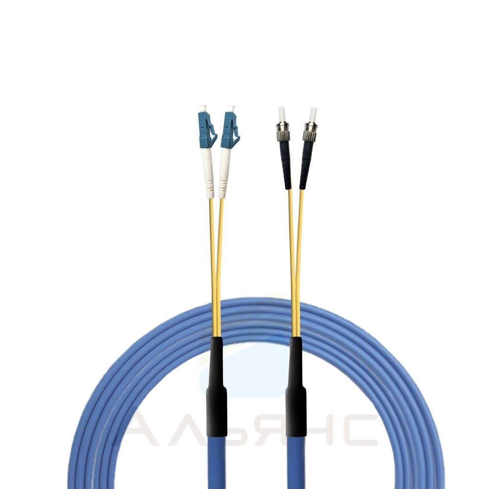 Патчкорд LC/UPC-ST/UPC Armoured SM 9/125 Duplex - 1 м