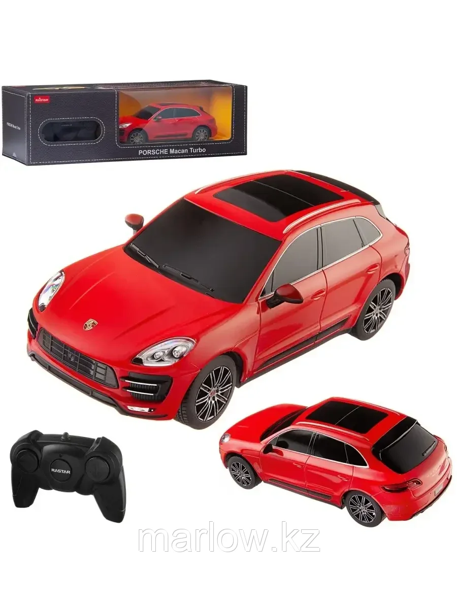 Машина р у 1:24 Porsche Macan Turbo Цвет Красный 71800R