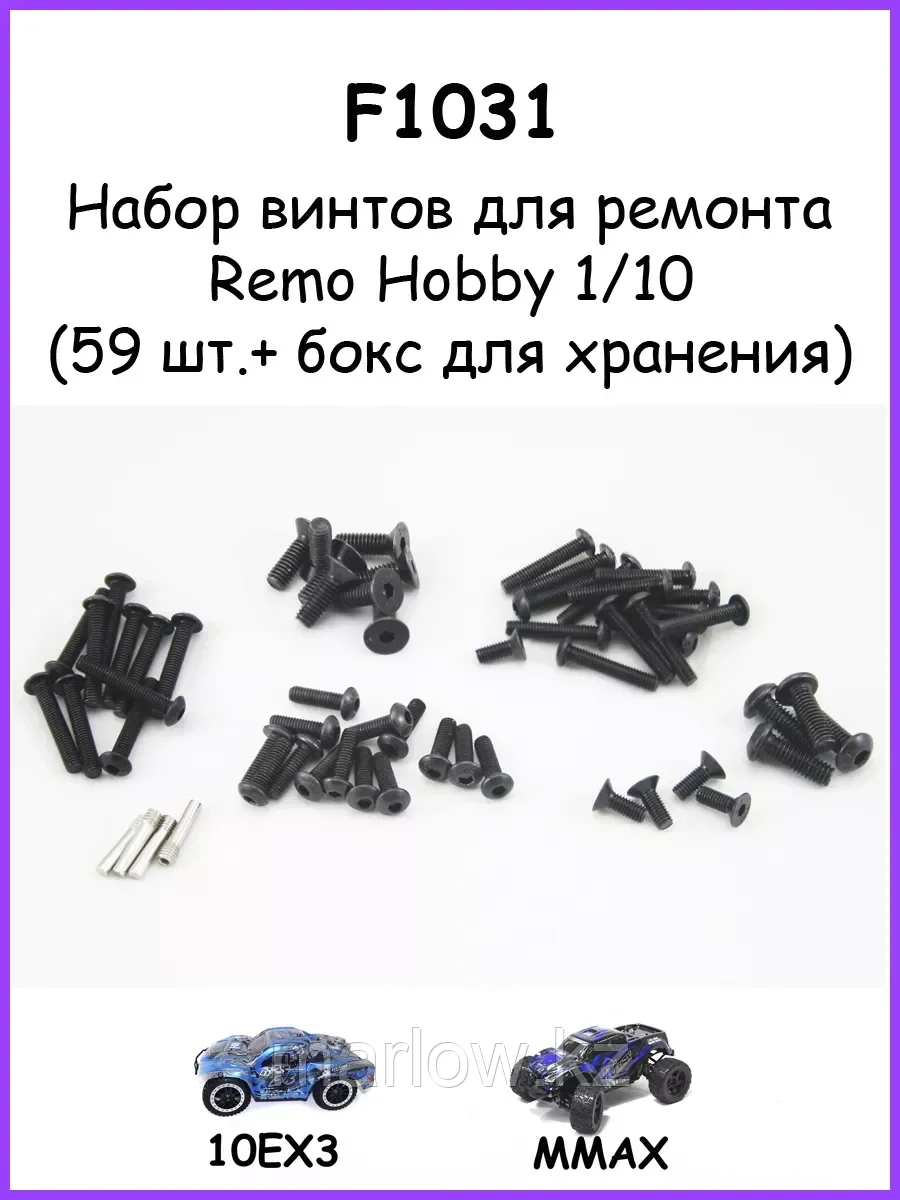 Набор винтов в боксе (59 шт) для Remo Hobby 1/10 - F1031, фото 1