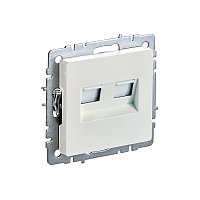 BRITE Розетка 2я механизм, жемчуг RJ11+RJ45 кат.5E РК/Т12-БрЖ ИЭК