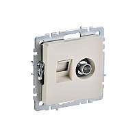 BRITE Розетка 2я TV+RJ45 кат.5Е бежевый механизм, РТВ/РК12-БрКр ИЭК NEW
