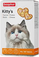 Beaphar Kitty*s Mix, Беафар Вит. Киттис таурин+биотин, протеин, сыр. 180т.