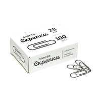 Скрепки канцелярские GLOBUS, 100 шт., 28 мм, без покрытия