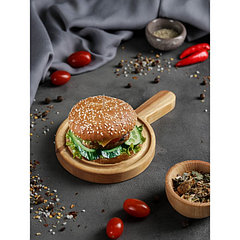 Доска деревянная для подачи Adelica «Бургерная», с ручкой, 20×13×1,8 см, берёза