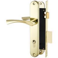 Замок врезной с ручкой DUET 1803-LC с цилиндром 70мм. (золото) 15 шт.упаковка