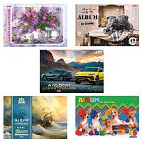 Альбом для рисования А4 48 л., скоба, обложка картон, HATBER, 205х290 мм, Ассорти