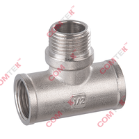Тройник 1/2"ВР х 1/2"НР х 1/2"ВР никелированный Comtek