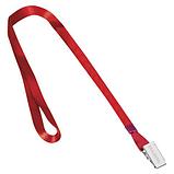 Лента для бейджей, 45 см, металлический клип, КРАСНАЯ, BRAUBERG, фото 3