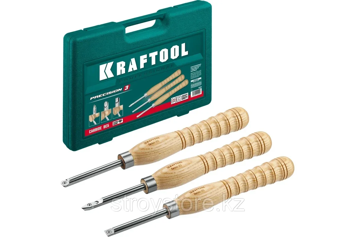 Набор ручных резцов по дереву, 3 предм., KRAFTOOL Precision-3