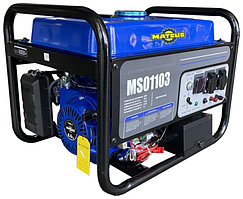 Генератор бензиновый Mateus MS01103 (LT4500EB-8), (3.2 кВт, 220 В, электростартер, бак 18 л)