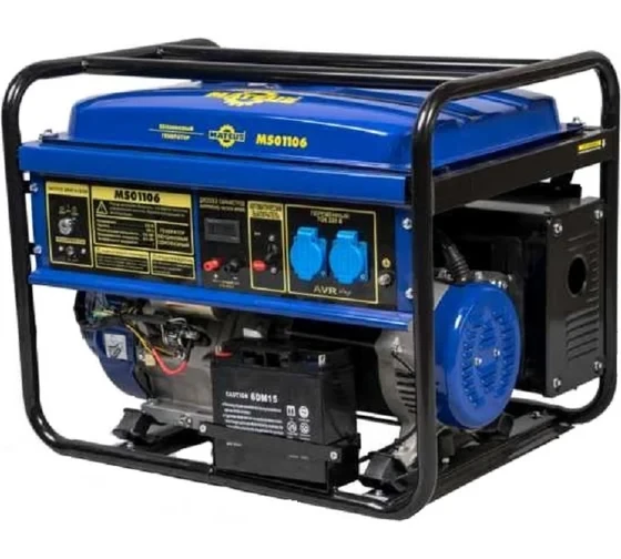 Бензиновый генератор Mateus MS01106 (6,5GFE) MS01106 Mateus (6.0 кВт, 220 В, ручной/электро, бак 25 л)