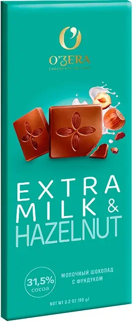 Шоколад молочный Extra milk & Hazelnut «OZera», 90 г