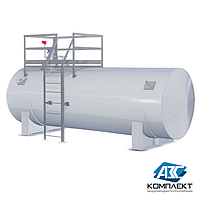 Резервуар горизонтальный стальной, тип РГС - 40 м3, одностенный или двустенный